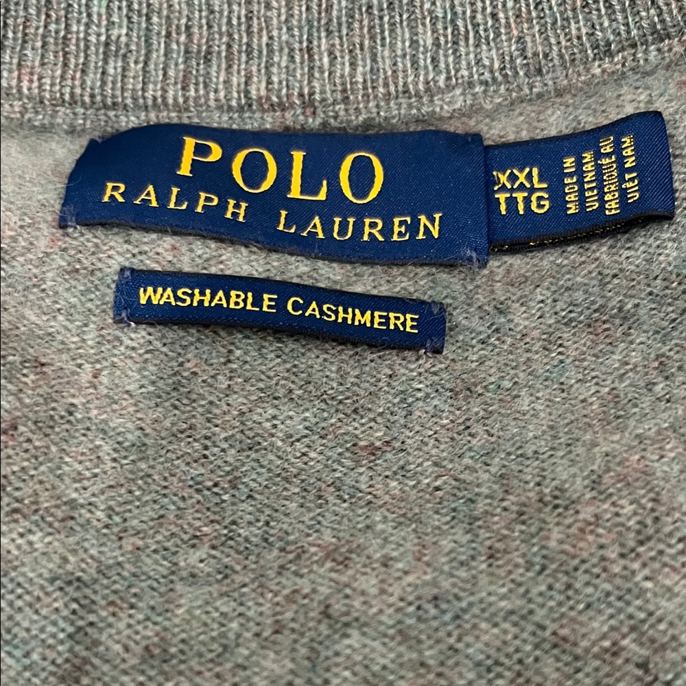 Polo Ralph Lauren Preppie Classic 
Cashmere Men's Crewneck Green Sweater-XXL-B/T - Picture 2 of 4